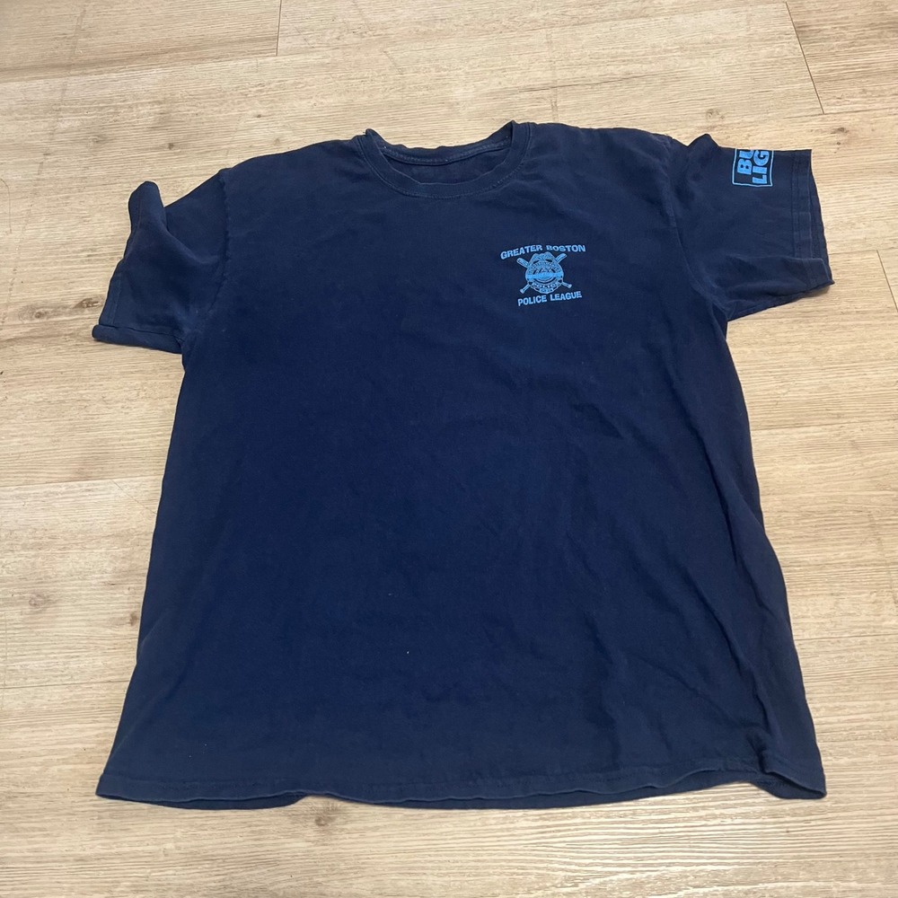Greater Boston Police League Softballโ Tournament T Shirt Mens Blue Sz L